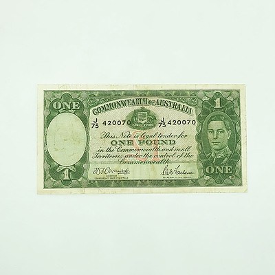 Commonwealth of Australia King George VI One Pound Banknote