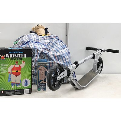 Bag of Children's Toys & Crane Commuter Scooter