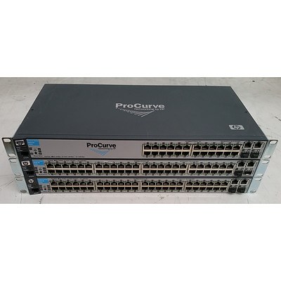 HP ProCurve 2610-24 & 2610-48 Fast Ethernet Switches - Lot of Three