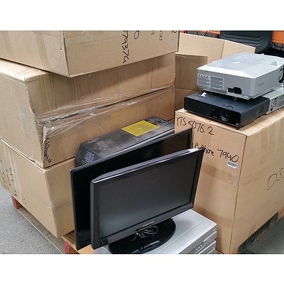 Bulk Lot of Assorted IT & Office Equipment - Office Phones, Projectors & Samsung TV