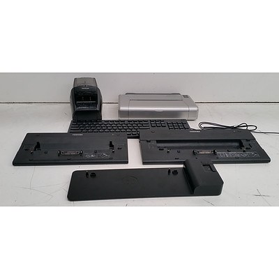 Bulk Lot of Assorted IT Equipment - Printers, Docking Stations and Accessories