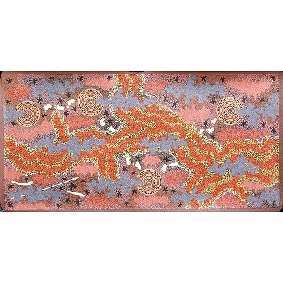 Heath Tjangala Ramzan (1965-) Acrylic on Canvas, Unframed