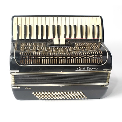 Paolo Soprani Piano Accordion Made In Italy in Felt Lined Carry Case