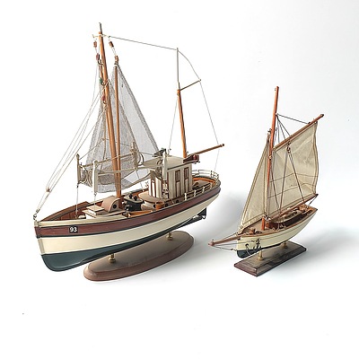 Two Wooden Model Ships by Advance Giftware