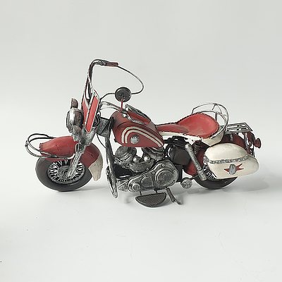 Three Tin Models of Classic Motorbikes