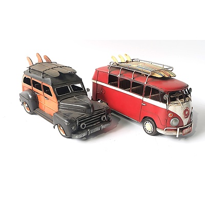 Two Tin Models of Classic Cars by Jayland