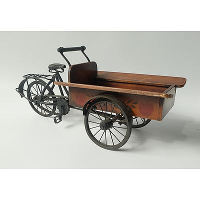 A Tin Model of a Tri Plane and A Metal Model of a Market Bicycle