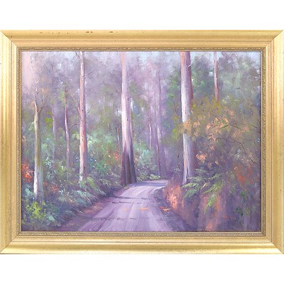 Sandra Hill (1950-) Forrest Road Oil on Canvas