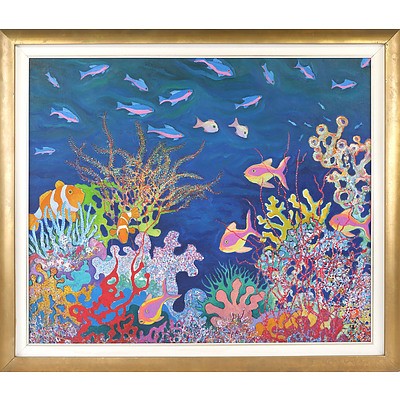 David Hill (Britain 1947-) Coral Reef Oil on Canvas