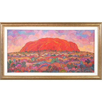 David Hill (Britain 1947-) The Rock - Uluru Oil on Canvas