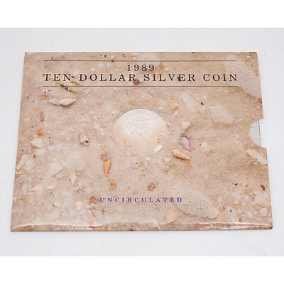 1989 Queensland Ten Dollar Silver Uncirculated Coin