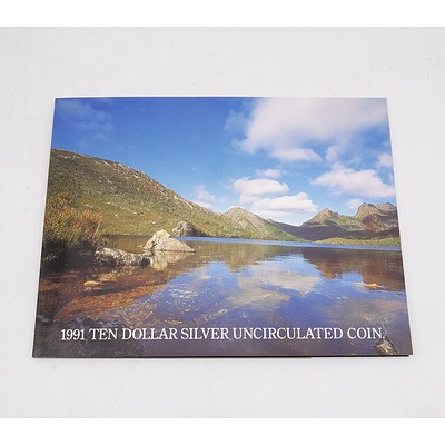 1991 Tasmanian Ten Dollar Silver Uncirculated Coin