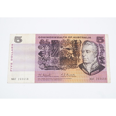 1967 Australian $5 Banknote Coombs/Randall