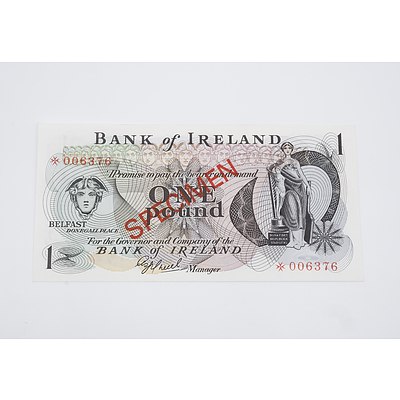 Specimen Star Bank of Ireland One Pound Banknote