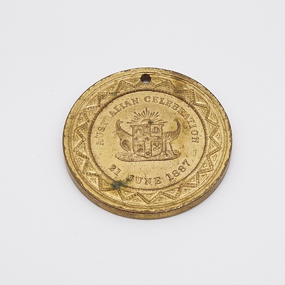 1887 Gilt QV Jubille Medallion Australian celebration