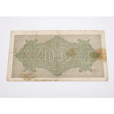 1922 Germany 1,000 Reichsbanknote, with Star