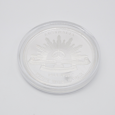 Simpson and His Donkey WWI Silver Proof Commemorative Coin