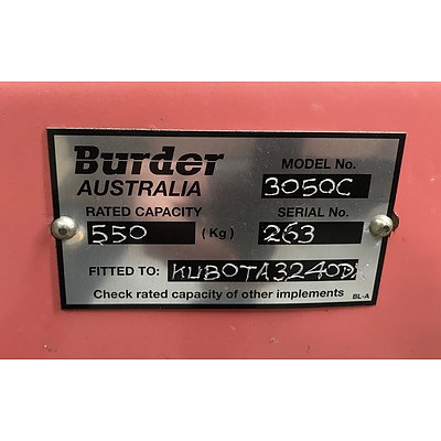 Burder 3050 XP2 Compact Front End Loader Attachment with Bucket