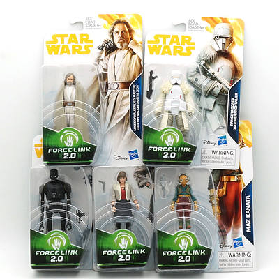 Five Star Wars Force Link 2.0 Figures, Including Luke Skywalker, Maz Kanata, K-2SO, Qi'ra and Range Trooper