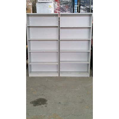 Grey Laminate Bookshelves Lot of Two