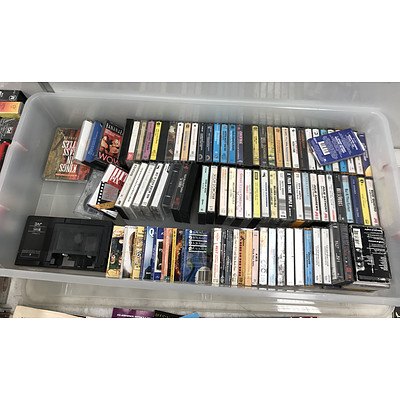 Bulk Lot Of CD's Tapes VHS Tapes Magazines And More