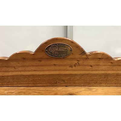 Stained Pine Curio Shelves -Lot Of Two