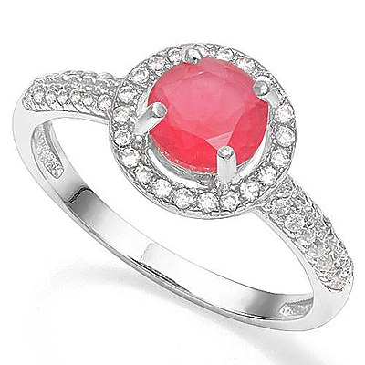 Ruby Red Cz Ring - Sterling Silver
