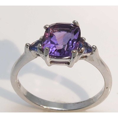 Sterling Silver Ring - Amethyst & Tanzanite
