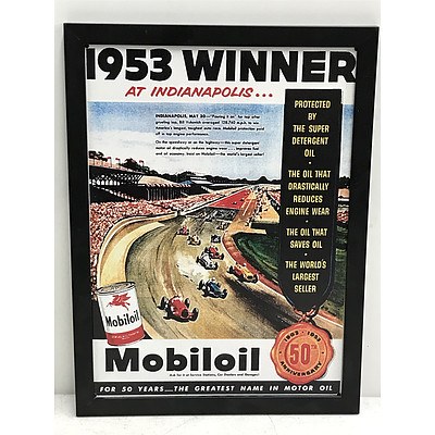 Two Framed Car Racing Prints