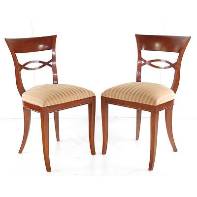 Set of Eight Bell Epoque Style Maple Dining Chairs, Late 20th Century