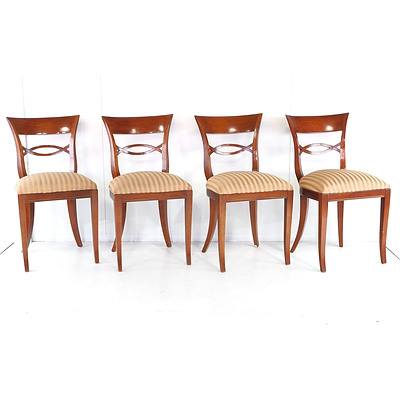 Set of Eight Bell Epoque Style Maple Dining Chairs, Late 20th Century