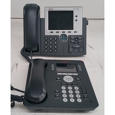 Bulk Lot of Assorted Office Phones - Avaya, Cisco & Polycom