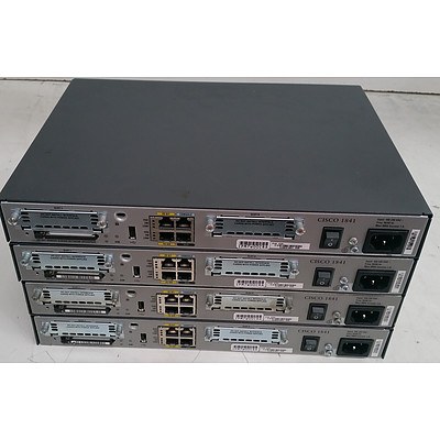 Cisco (CISCO1841 V05) 1800 Series Integrated Service Routers - Lot of Four