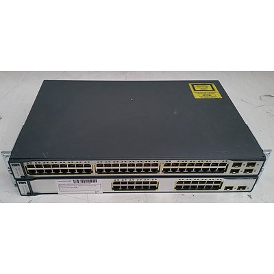 Cisco Catalyst 3750 Series Ethernet Switches - Lot of Two