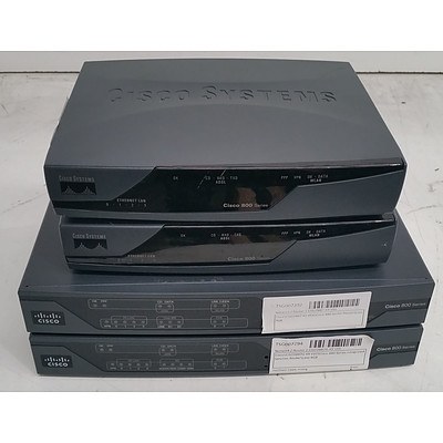Cisco Systems 800 Series Routers - Lot of Four