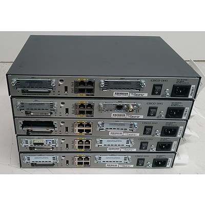 Cisco 1800 Series Integrated Service Routers - Lot of Five