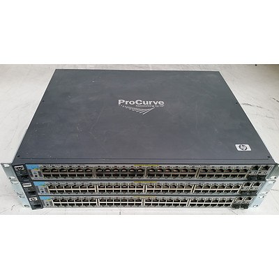 HP ProCurve (J9089A) 2610-48-PWR 48-Port Fast Ethernet Switches - Lot of Three
