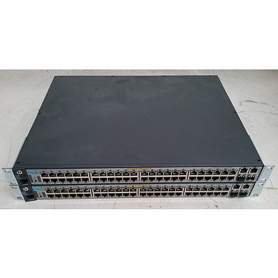 HP (J9627A) 2620-48-PoE 48-Port Fast Ethernet Switches - Lot of Two