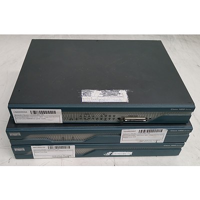 Cisco Systems 1800 Series Integrated Service Routers - Lot of Three