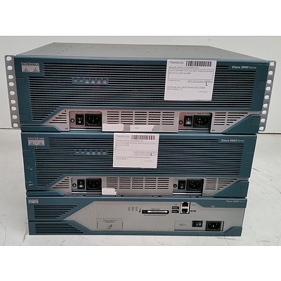 Cisco Systems 2800 Series & 3800 Series Integrated Service Routers - Lot of Three