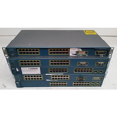 Cisco Catalyst Assorted Ethernet Switches - Lot of Five