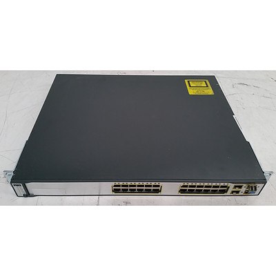 Cisco Catalyst (WS-C3750G-24PS-S V05) 3750G Series PoE-24 24-Port Gigabit Managed Switch