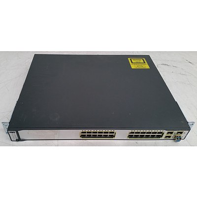 Cisco Catalyst (WS-C3750G-24PS-S V05) 3750G Series PoE-24 24-Port Gigabit Managed Switch