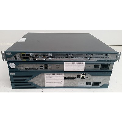 Cisco Systems 2800 Series Integrated Service Routers - Lot of Three