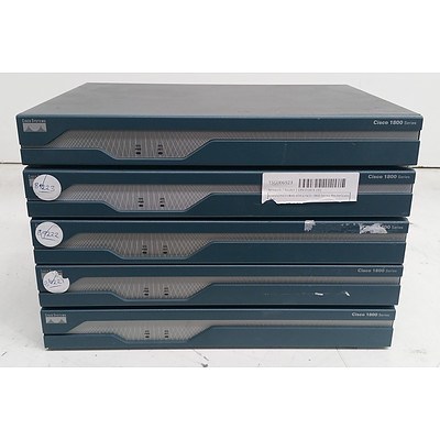 Cisco 1800 Series Integrated Service Routers - Lot of Five