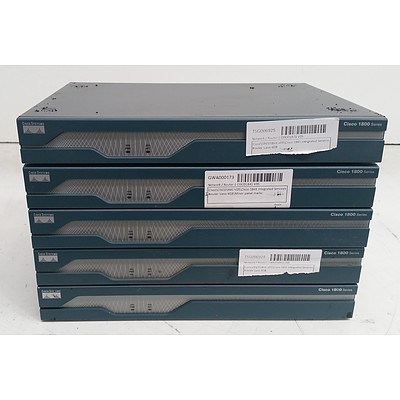 Cisco 1800 Series Integrated Service Routers - Lot of Five