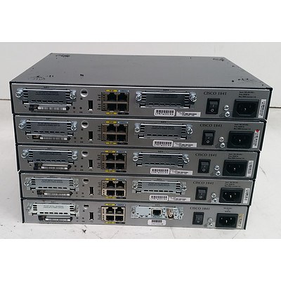 Cisco 1800 Series Integrated Service Routers - Lot of Five