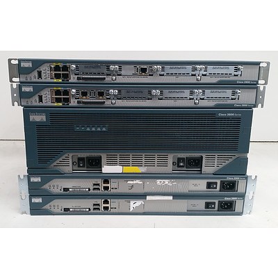 Cisco 2800 Series & 3800 Series Integrated Service Routers - Lot of Five