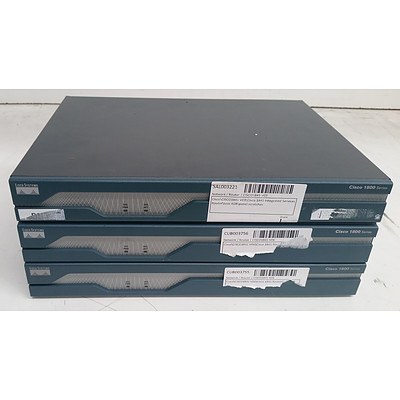 Cisco Systems 1800 Series Integrated Service Routers - Lot of Three