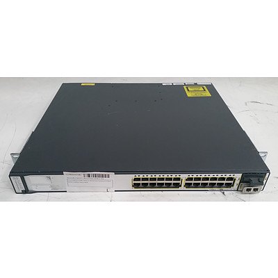 Cisco Catalyst (WS-C3750E-24PD-S V02) 3750-E Series PoE-24 24-Port Gigabit Managed Switch